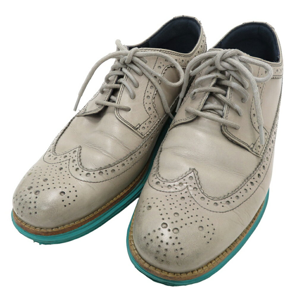 COLE HAAN コールハーン ルナグランド C1194 シューズ ロング ウイングチップ グレー系 8.5/M 【中古】メンズ