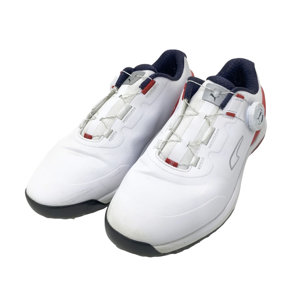 PUMA GOLF プーマゴルフ 378920 02 2023年モデル ニトロディスク ゴルフシューズ レッド ネイビー/ ホワイト系 25 【中古】ゴルフウェ...