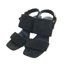 CELINE セリーヌ スエード ストラップサンダル ブラック系 36 【中古】レディース(4)