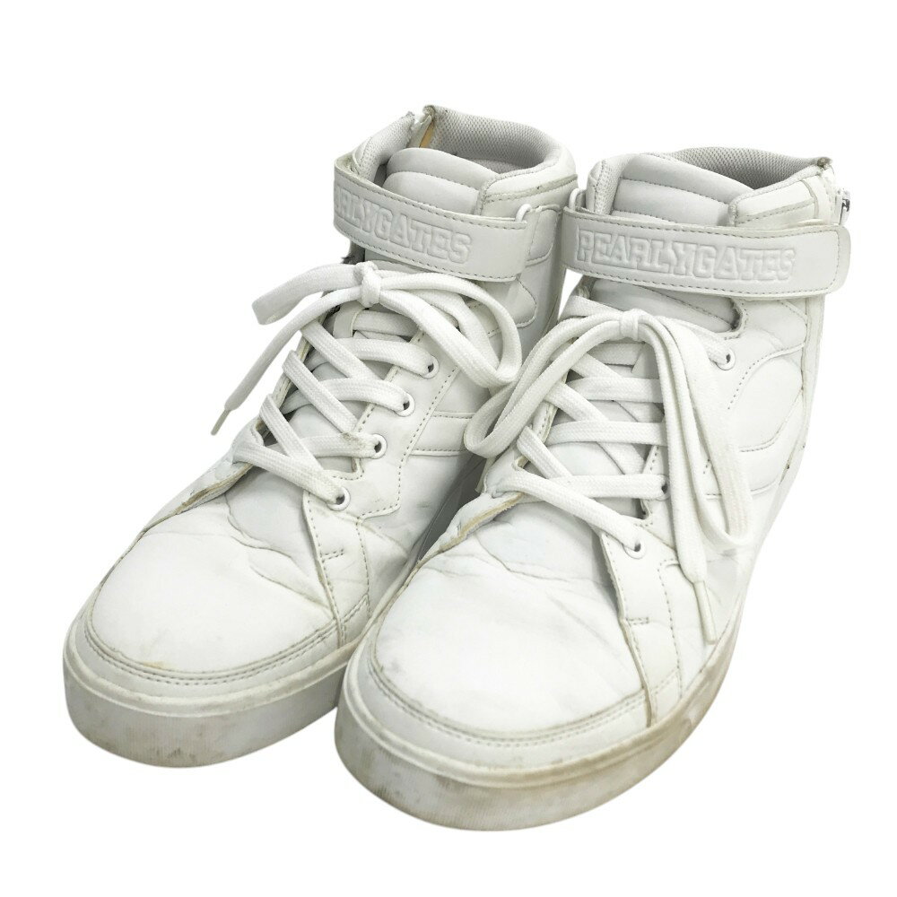 PEARLY GATES パーリーゲイツ 053-8992901 ソフトスパイク ゴルフシューズ ホワイト系 25.5 【中古】ゴルフウェア メンズ