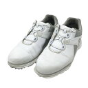 FOOT JOY フットジョイ 53830J PLO/SL CORE Boa スパイクレスゴルフシューズ ホワイト系 26.0cm 【中古】ゴルフウェア メンズ