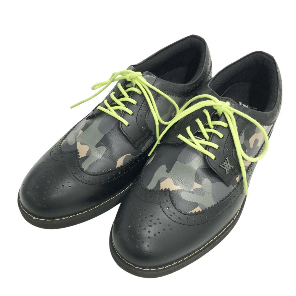 ANEW GOLF アニューゴルフ AGCUMSH01 ウィングチップブローグ ゴルフシューズ 迷彩 カモフラ柄 ブラック系 27cm 【中古】ゴルフウェア メ...