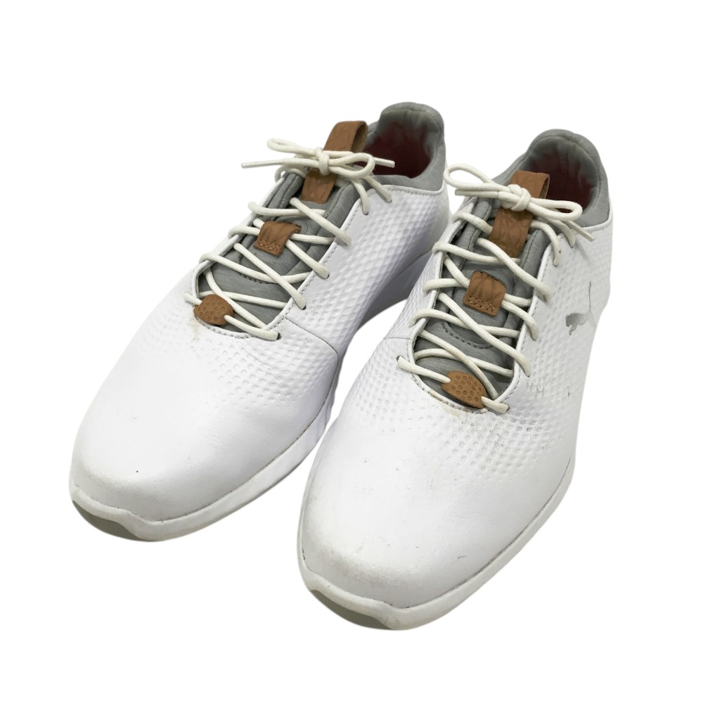PUMA GOLF プーマゴルフ 190581 ゴルフシューズ イグナイト パワーアダプト ホワイト系 25.5 【中古】ゴルフウェア メンズ