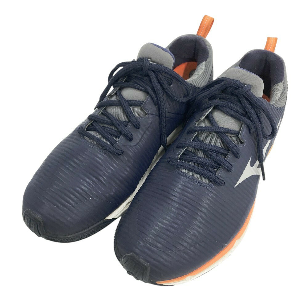MIZUNO GOLF ミズノゴルフ 51GM197014 WAVE CADENCE スパイクレスゴルフシューズ ネイビー系 26.5cm 【中古】ゴルフウェア...