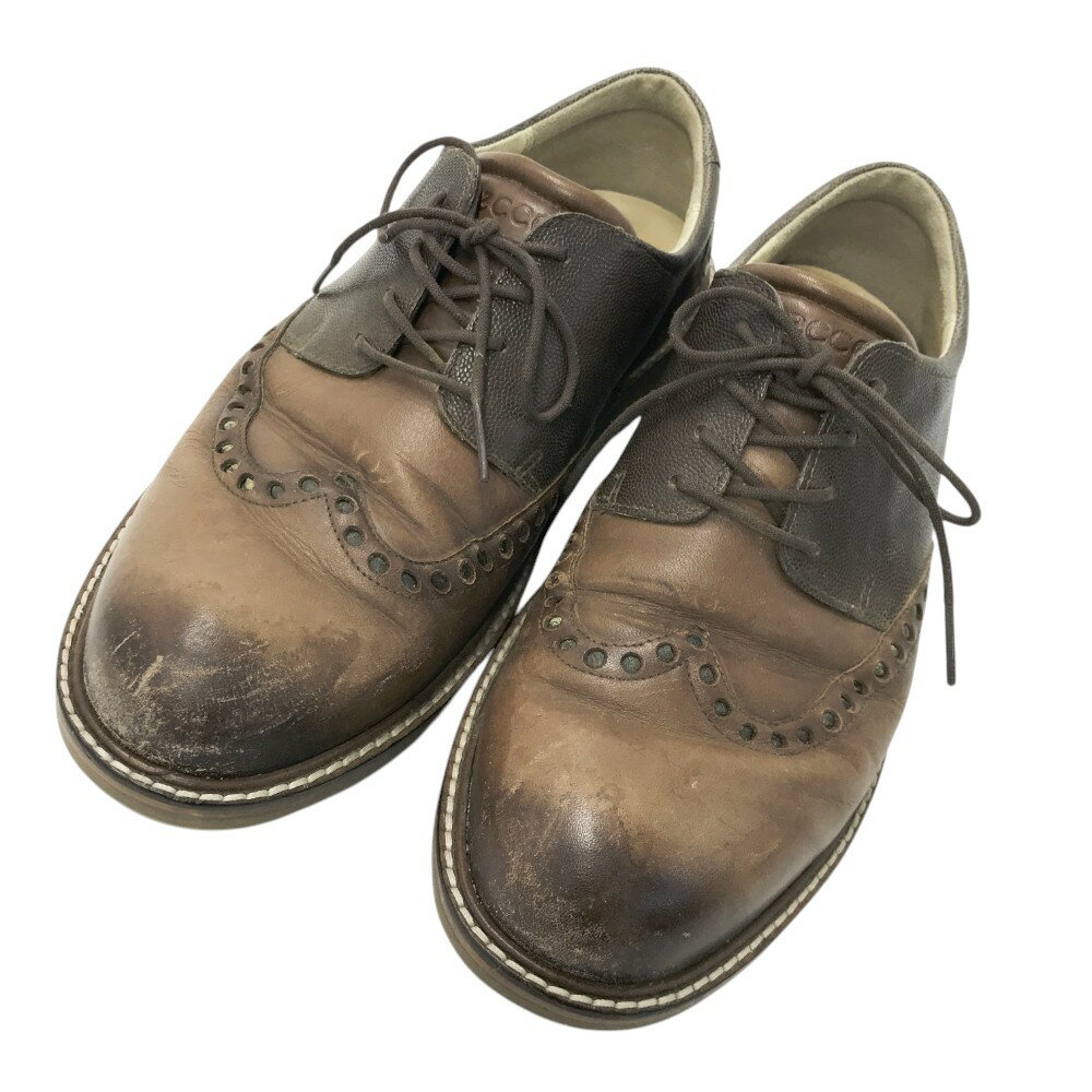 ecco エコー 142504 Classic Lux ゴルフシューズ ブラウン系 40 【中古】ゴルフウェア メンズ