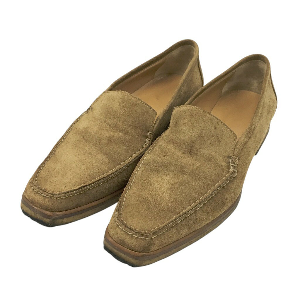 HERMES エルメス スエード ローファー ブラウン系 39 【中古】メンズ