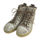 DIESEL ディーゼル DIAMOND ハイカット レザー スニーカー シルバー系 27 【中古】メンズ