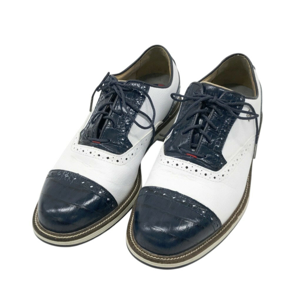 FOOT JOY フットジョイ 53929J DRYJOYS プレミア ターロウ ゴルフシューズ ネイビー系 25cm 【中古】ゴルフウェア メンズ