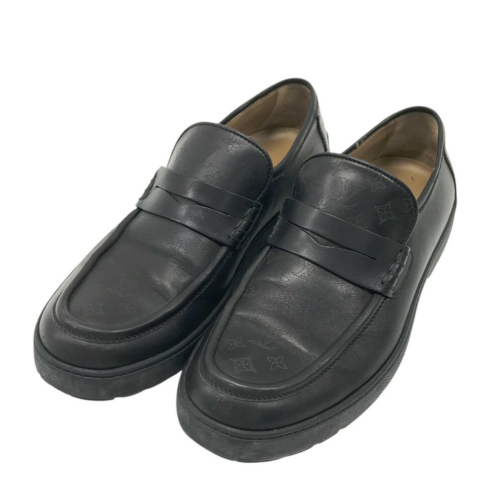 LOUIS VUITTON ルイ ヴィトン FA0044 コインローファー モノグラム ブラック系 7 【中古】メンズ