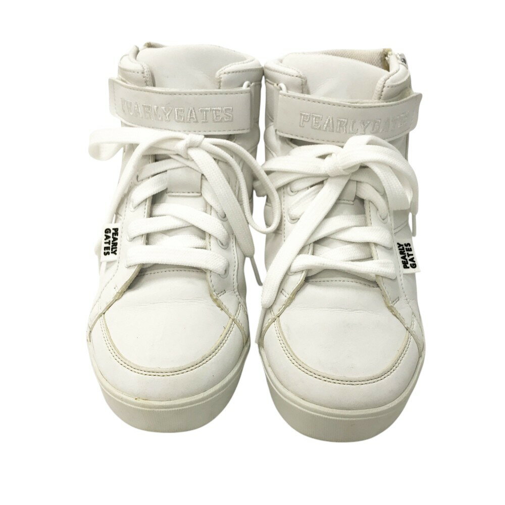 PEARLY GATES パーリーゲイツ 053-2992302 ハイカット ゴルフシューズ ホワイト系 22.5 【中古】ゴルフウェア レディース