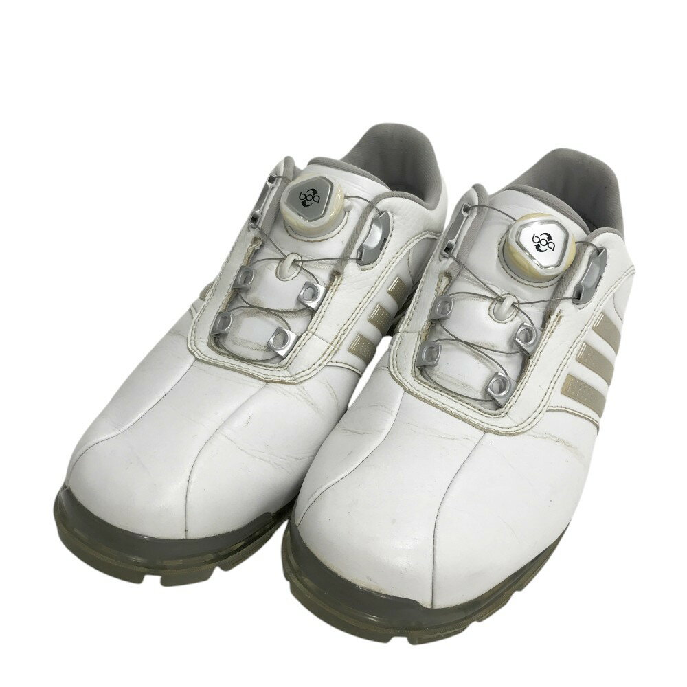 ADIDAS GOLF アディダスゴルフ Q44897 ピュアメタル ボア プラス ゴルフシューズ ホワイト系 25.5 【中古】ゴルフウェア メンズ