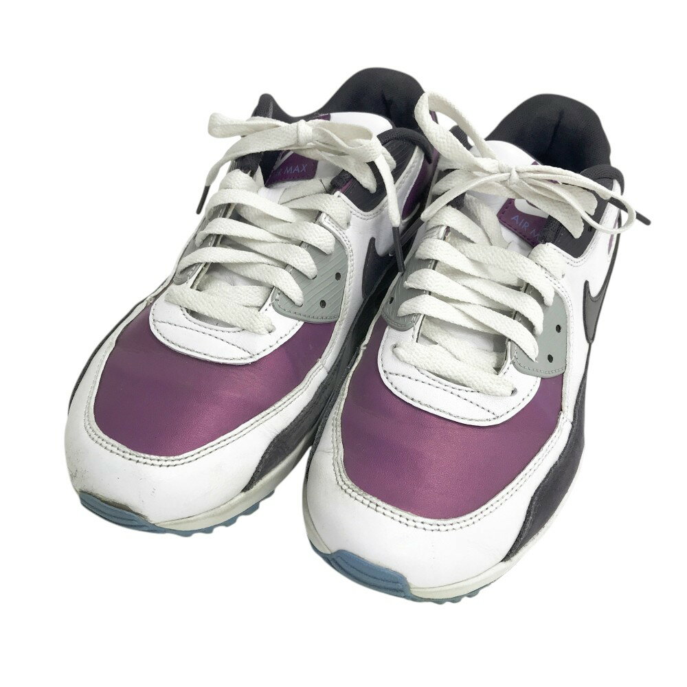 NIKE GOLF ナイキゴルフ DQ4128-155 AIR MAX 90G NRG スパイクレスゴルフシューズ パープル系 25cm 【中古】ゴルフウェア ...