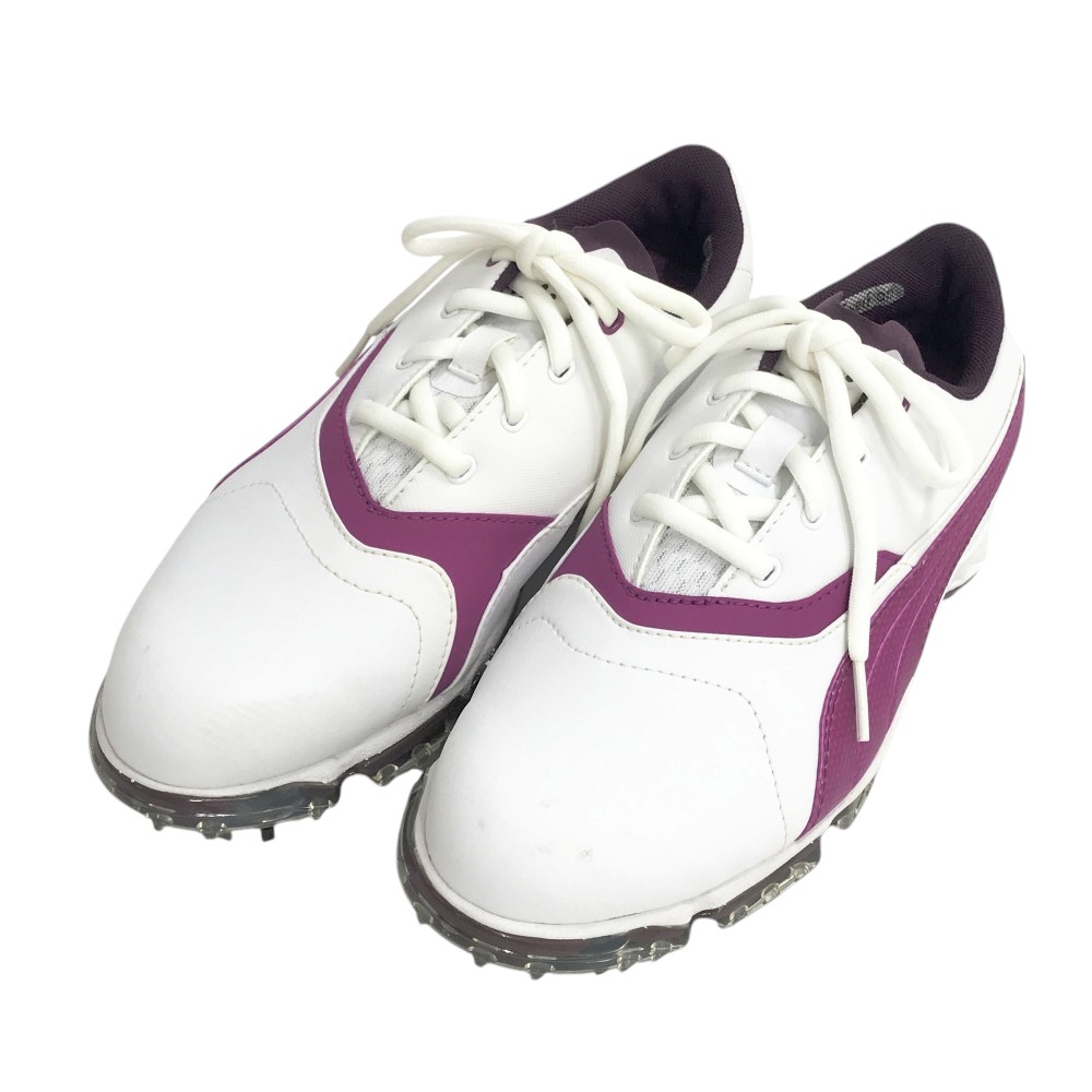 PUMA GOLF プーマゴルフ 187588 05 BIOPRO ゴルフシューズ ホワイト系 23.5 【中古】ゴルフウェア レディース