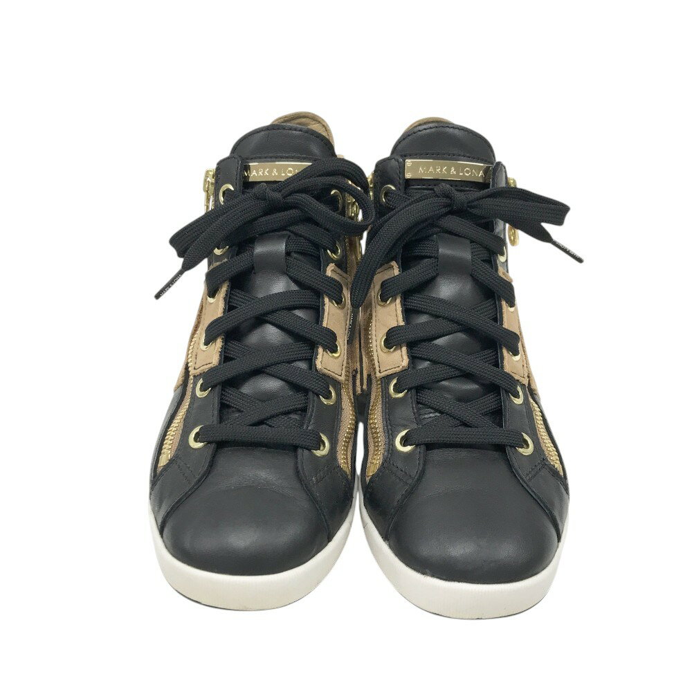 MARK&LONA マークアンドロナ ML-ZK36 ダブルジップ ゴルフシューズ ベージュ系 22cm 【中古】ゴルフウェア レディース