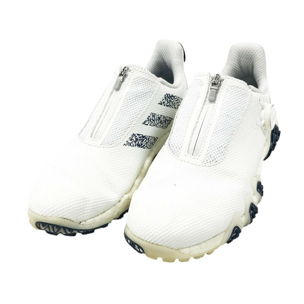 ADIDAS GOLF アディダスゴルフ ゴルフシューズ ホワイト系 25.5 【中古】ゴルフウェア メンズ