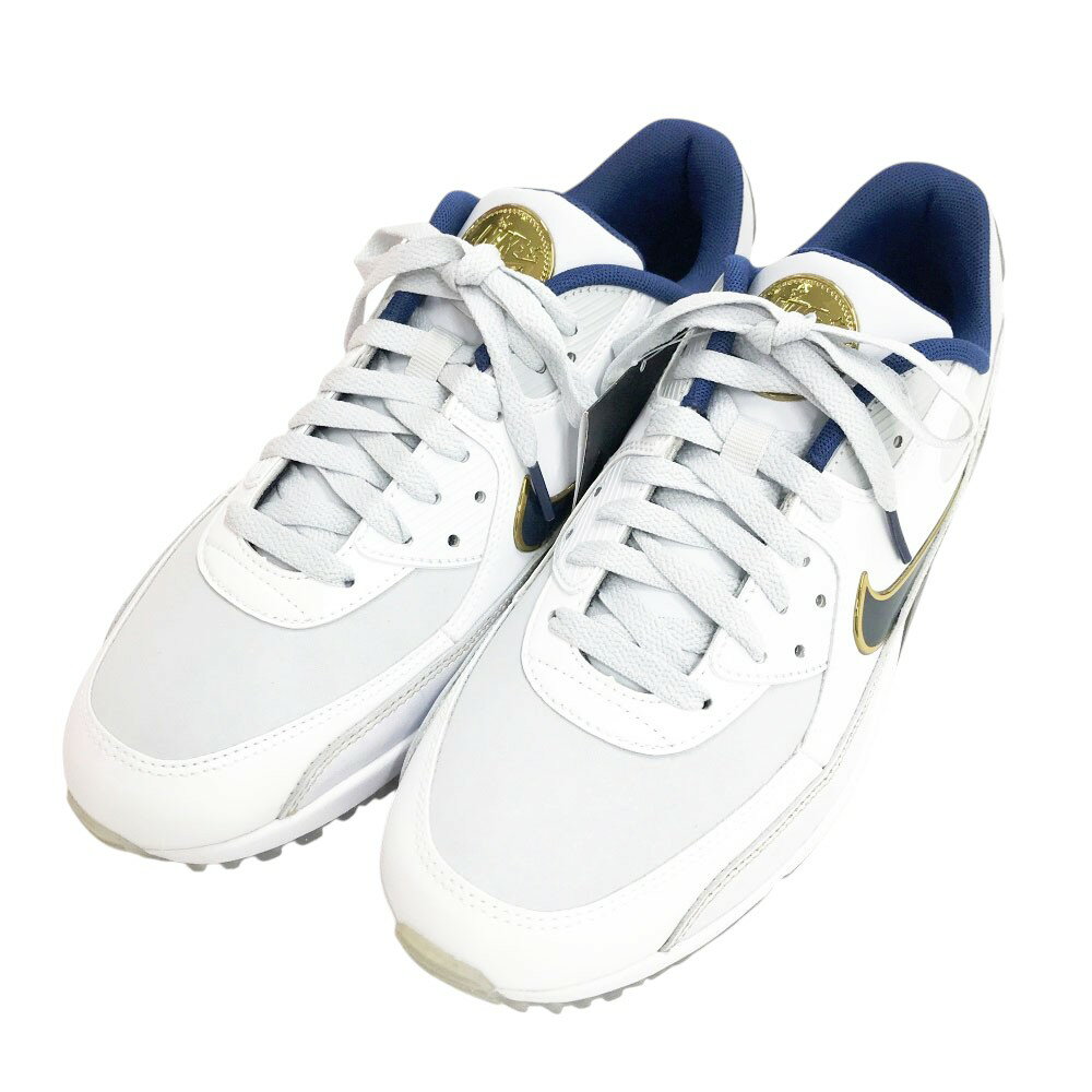 NIKE GOLF ナイキゴルフ FB5055-041 AIR MAX 90 ゴルシューズ ホワイト系 26cm 【中古】ゴルフウェア メンズ