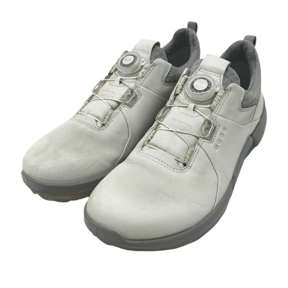 ecco エコー 10821359021 BOA BIOM H4 スパイクレスゴルフシューズ ホワイト系 EU/40 【中古】ゴルフウェア レディース