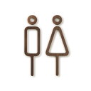 MOHEIM/RESTROOM SIGN 2pcs wood walnut