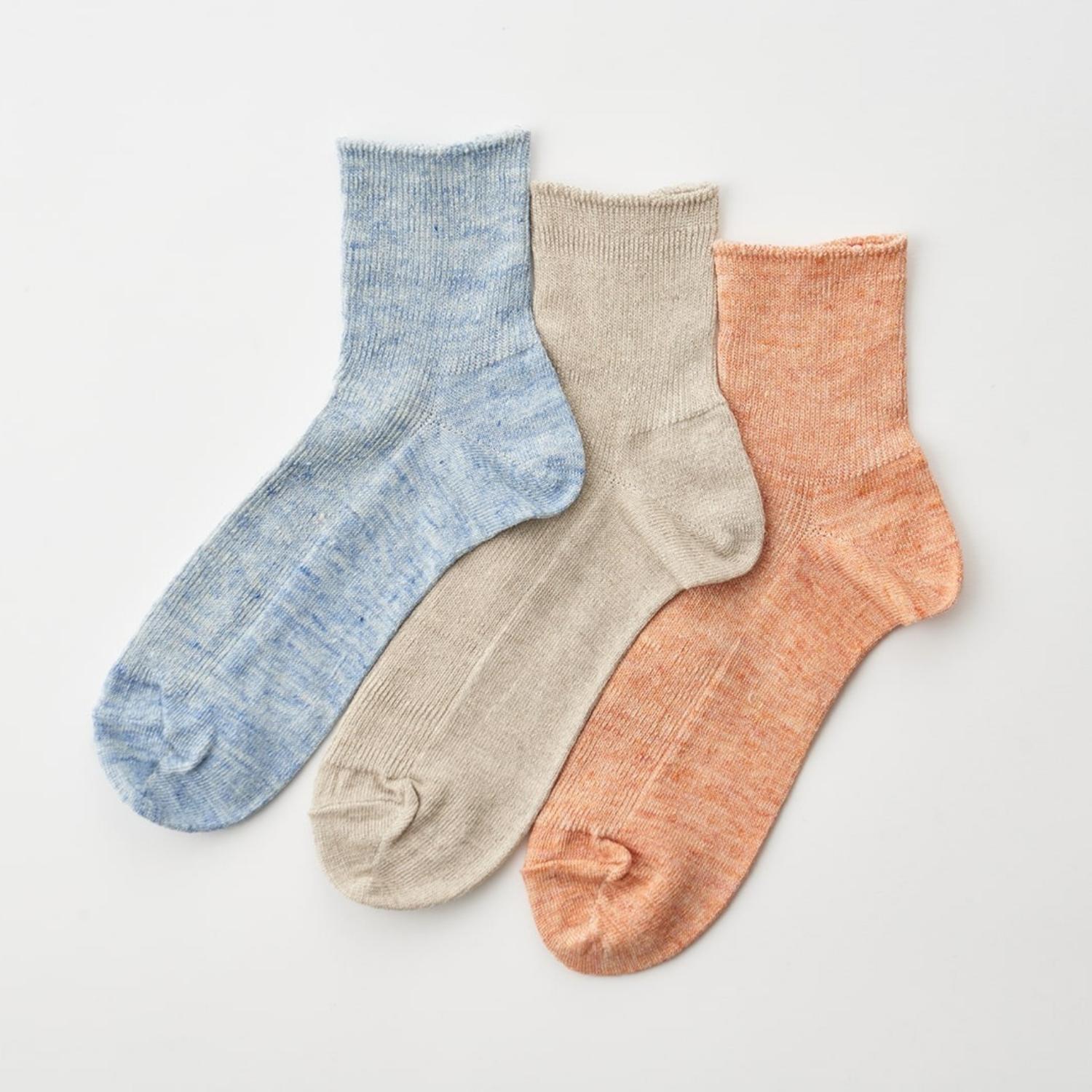 くらしきぬ/リネン＆シルク おでかけソックス