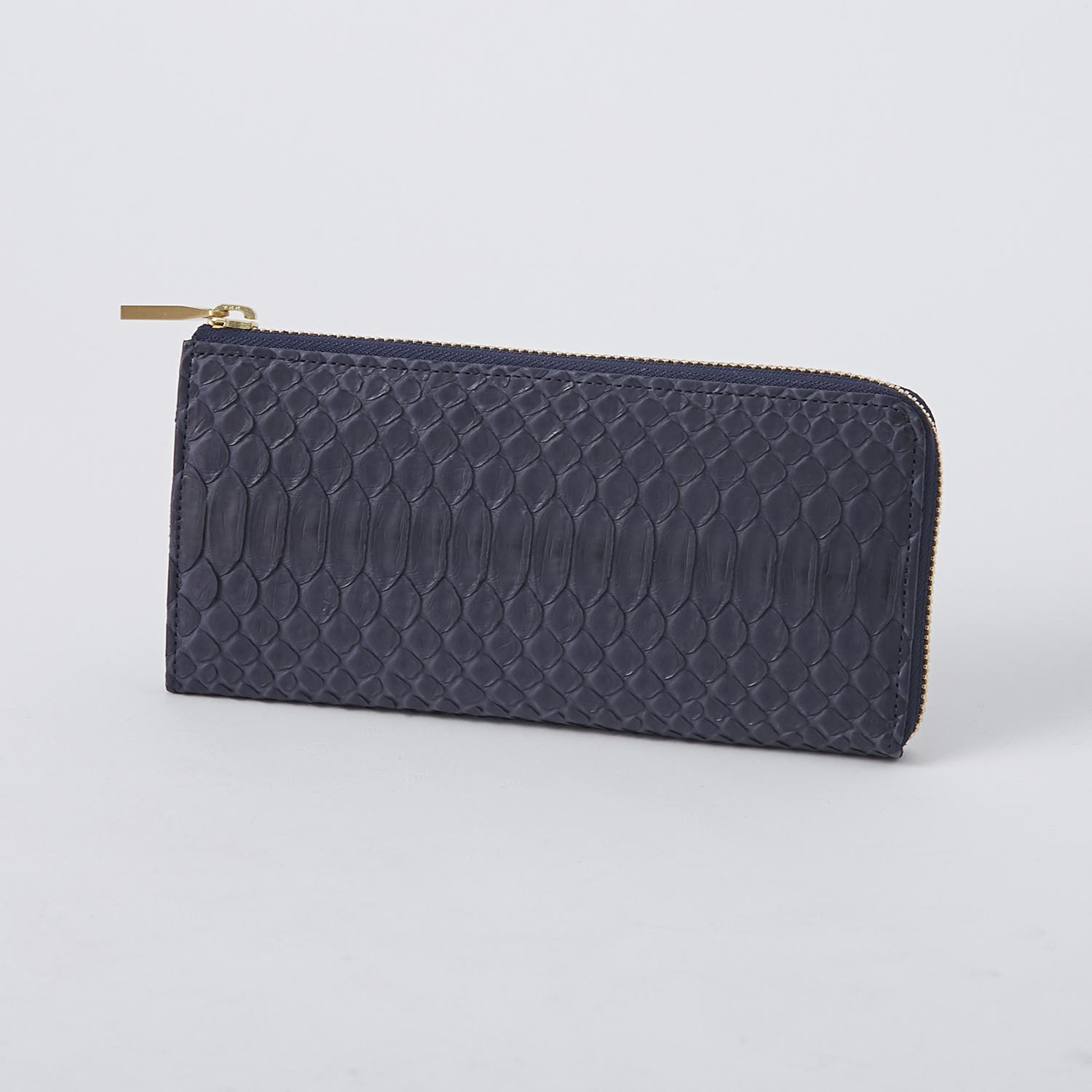 パイソン THE PITH/LONG L-ZIP WALLET パイソン ネイビー