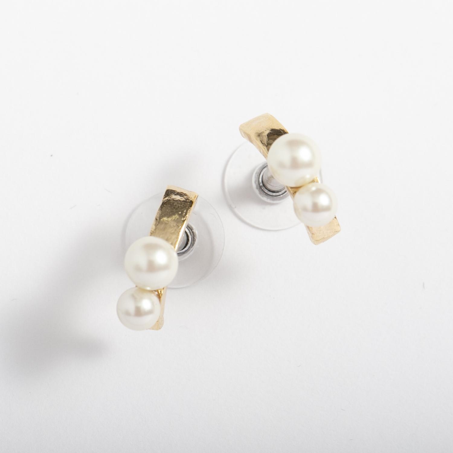 パールイヤリング Ouca/メタル×2粒パールイヤリング・ピアス ピアス