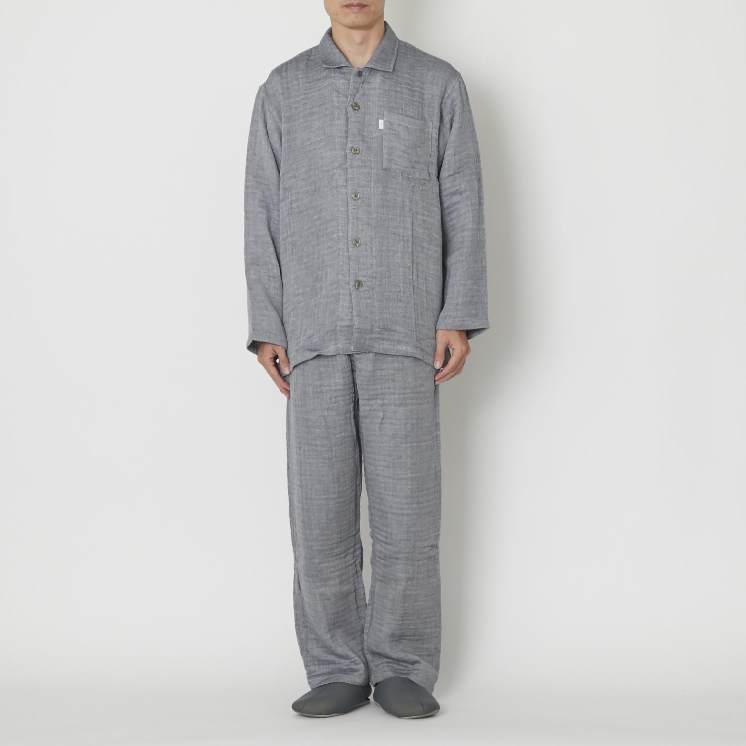 ふわふわ五重ガーゼパジャマ メンズ ネイビー / L