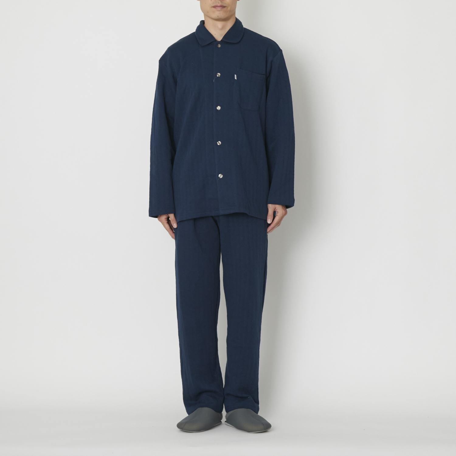 ニットキルトパジャマ メンズ ネイビー / M
