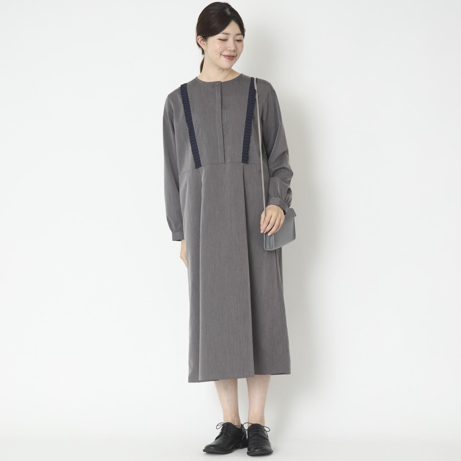 DOVERS/TRツイルタックフリルワンピース