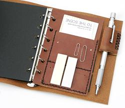 カードポケット ミニ6穴 手帳 牛革 レザー 革製品／ KAKURA/ミニ6穴 LEATHER CARD POCKET 3
