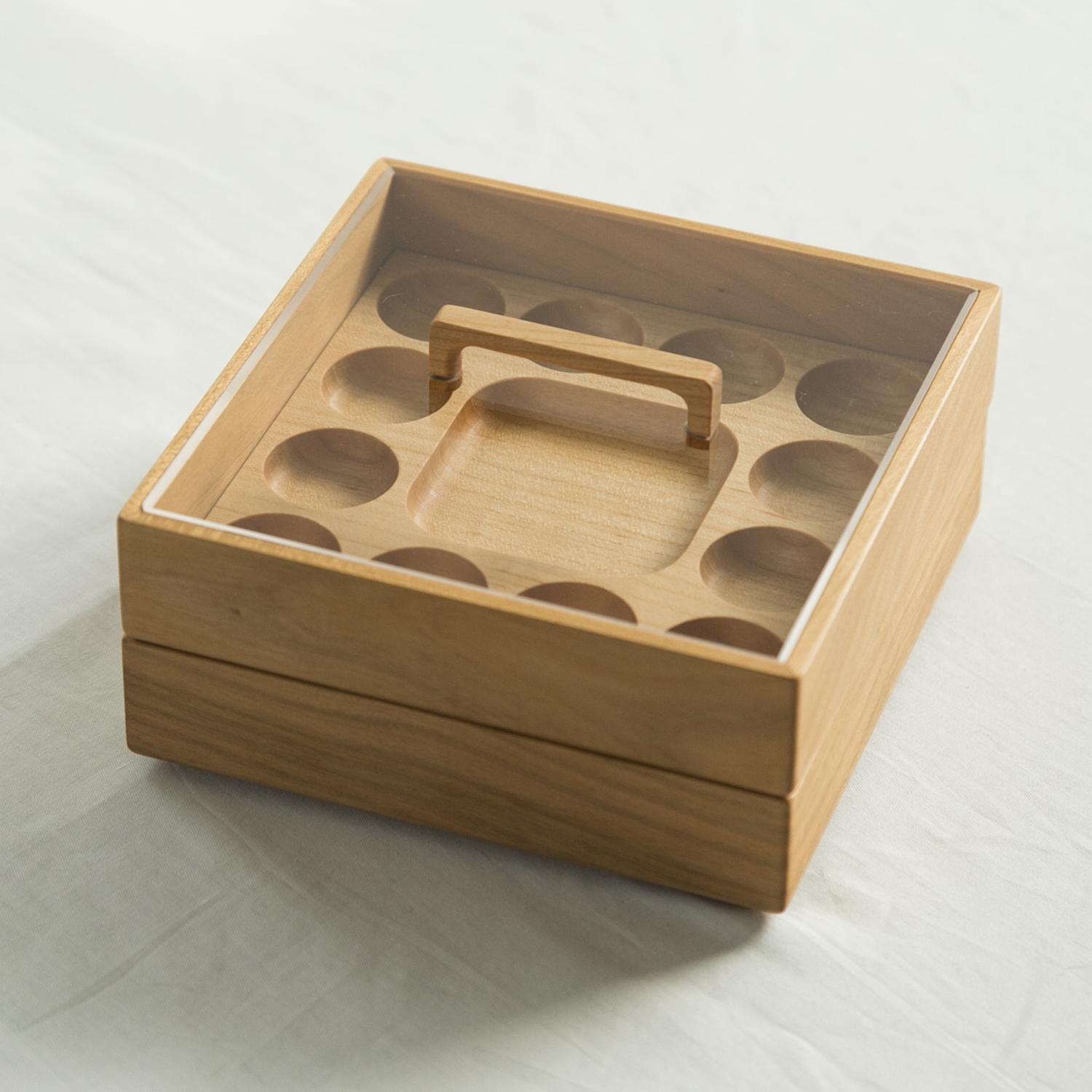 ジュエリーケース ネックレス ジュエリーボックス 木製 ジュエリー ケース アクセサリーケース アクセサリー 収納 おしゃれ 収納ボックス アクセサリートレイ 収納ケース 小物 引き出し トレー/ 丹野製作所/ジュエリーケース「かさね」2段セット サクラ