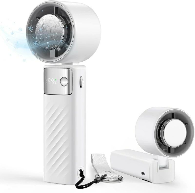 Rakuten - 携帯扇風機 ハンディファン 冷却 手持ち扇風機 3in1 瞬時冷感 卓上扇風機 4000mAh大容量 折畳み可能 急速冷却-16℃ 1-199無段階風力調節