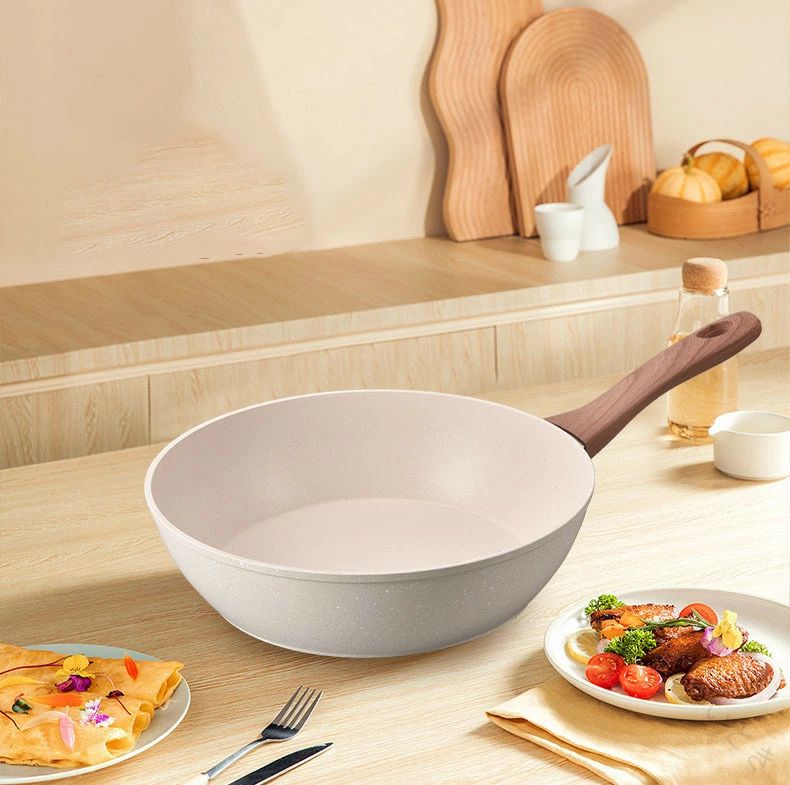 Rakuten - フライパン 麦飯石 軽量 いため鍋 焦げ付き防止 高熱効率 炒め鍋 揚げ物 炒め物 肉料理 20cm 24cm 26cm 28cm 多機能 調理器具 お手入れ