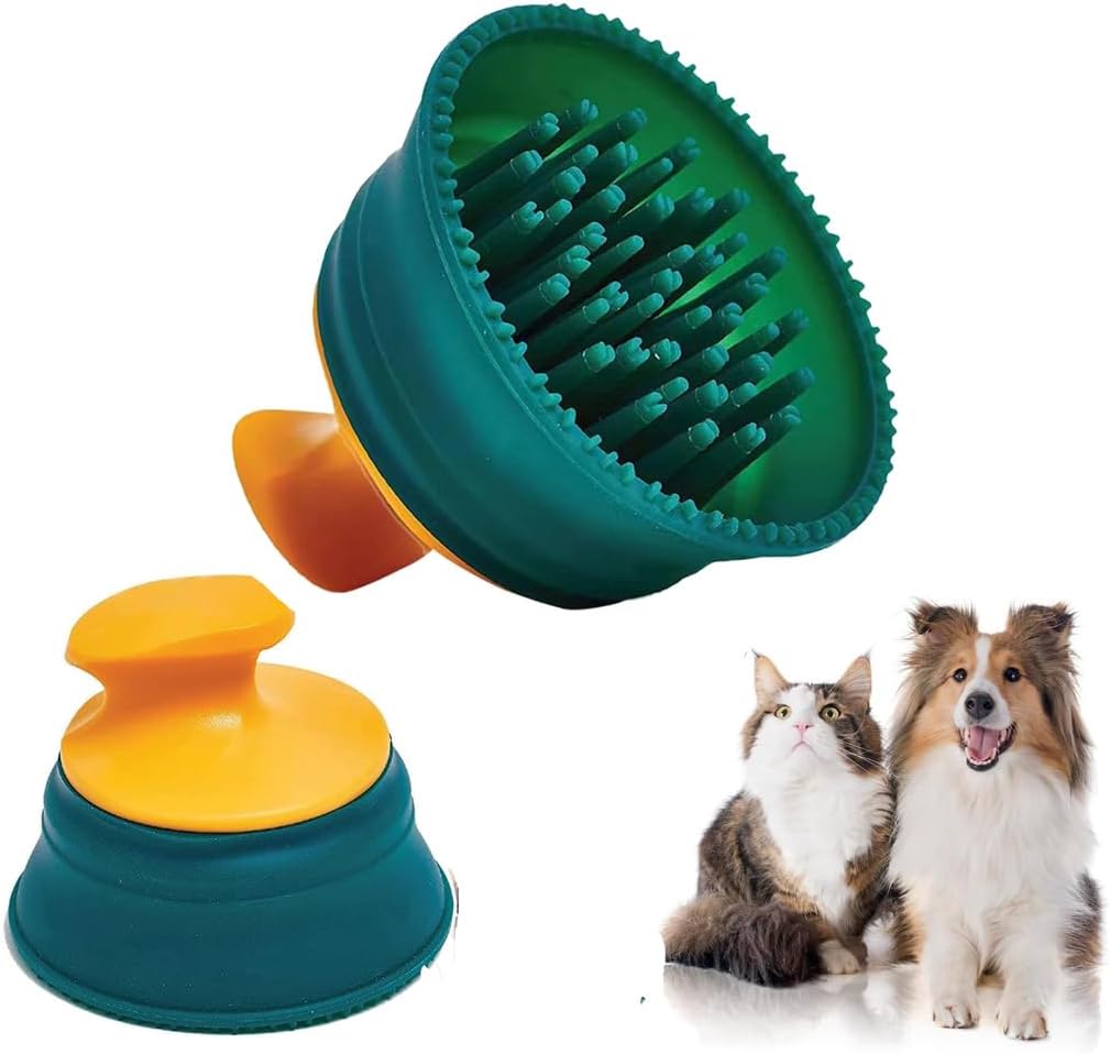 Rakuten - ヒーリングブラシ ペットブラシ/マッサージ脱毛 ペットの毛クリーニングブラシ、猫~犬用ブラシ シリコンブラシ マッサージペットグルー