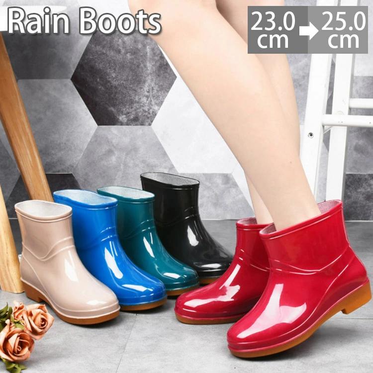 Rakuten - 完全防水 ブーツ 長靴 雨靴 レインシューズ 防水 レインブーツ ショートブーツ シューズ 痛くない 滑りにくい 歩きやすい 作業用 日常着
