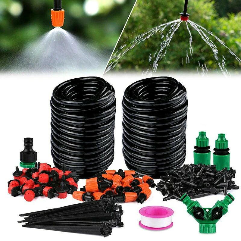 【149pcs】自動水やり機 家庭用 観賞植物 自動散水キット 自動水やり器 30m スターターキット ダイヤル式 散水タイマー 自動散水 ガーデ