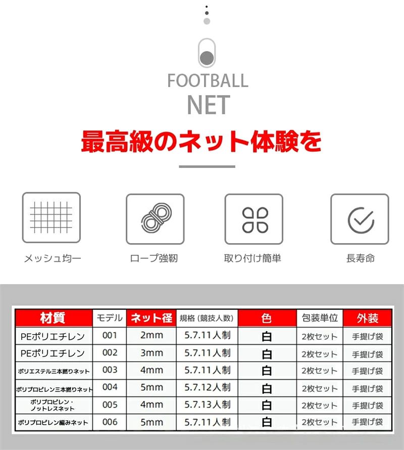 エスティ商事のサッカー ゴールネット 一般用 試合用 2枚 トレーニング 太め 公式戦仕様 サッカーネット 試合 子供 大人 中学 高校 大学 社会人 ゴール｜アングル3