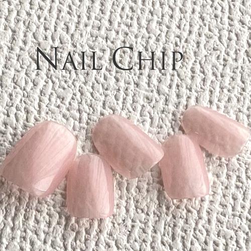 ネイルチップ ショート ジェル ワンカラー シアーライトピンク No.26