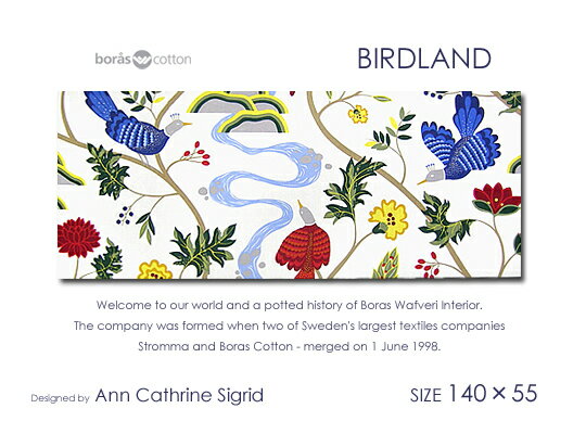 ファブリックパネル・ファブリックボード BORAS ボラス社 BIRDLAND（WHT）/バードランド [SIZE：W140cm×H55cm] 【北…