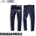 DSQUARED2 ディースクエアード 　都会的なテーパードシルエット！美しいノンウォッシュインディゴデニムで魅せるブランドロゴプリント入りテーパードデニムパンツ リジットデニム《SKATER JEAN -スケータージーン-》 インディゴ S74LB1198 メンズ