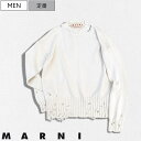 【定価133,100円(税込)】MARNI -マルニ- 大人の余裕漂わせる仕上がり!首元のブランドロゴ刺繍がアクセントになる デストロイ加工 クラッシュ モッ...