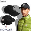 【定価47,300円(税込)】MONCLER モンクレール クラシックなフェルトロゴワッペンをデザインしたベースボールキャップ 帽子 ギャバジン ブラック 国内...