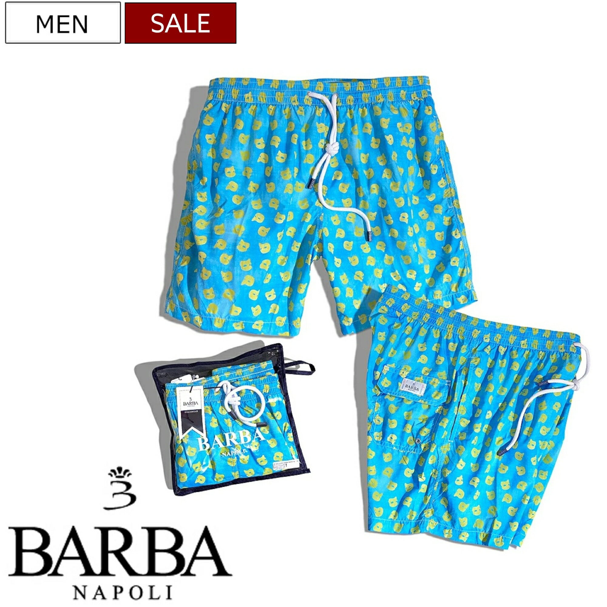 【定価25,850円(税込)】BARBA -バルバ- シャツ作りのハンドワークやカッティング技術をもとに製作されたラグジュアリーなのにリラックス!履き心地抜群インナーメッシュ付きラグジュアリースイムウェア!ショーツ ハーフパンツ 短パン 水着 海パン 48778622 メンズ