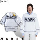 MARNI -マルニ- リラックス感溢れるオーバーシルエットとブランドロゴが大人の余裕漂わせる仕上がり！スリットデザインがアクセントのクルーネックニット セーター プルオーバー オーバーフィット GCMD0397 ユニセックス