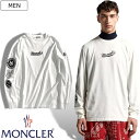 【定価67,100円(税込)】MONCLER モンクレール 柔らかなコットンジャージ素材を用いた上質なアイテム！ブランドロゴ＆ワッペンが目を惹くロングスリーブTシャツ 長袖 トップス ロンT 筆記体ロゴ オフホワイト 国内正規品/モンクレールジャパン I10911A0009054155 メンズ