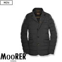 【定価184,800円(税込)】MOORER ムーレー 美しいシルエットとコダワリの洒脱さが際立つ大人な逸品！防寒性を高めるブーダンキルティング技術が駆使されたダブルジップダウンジャケット ブルゾン 42 44 46 48 50 52 54 56 21760 ブラック ZAYN-KN メンズ アウター