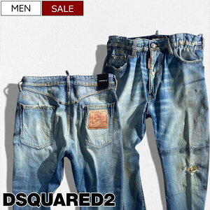 【定価168,300円(税込)】DSQUARED2 ディースクエアード 珍しいサビ加工やギャザーデザインなど大人のコナレ感醸すダメージ&リペア加工クロップドデニムパンツ ジーンズ 《BIG BROTHER JEAN ビッグブラザージーン》 Medium Rusty Nail Wash S74LB1665 S30309 伊製 メンズ