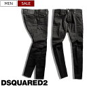 【定価74,800円(税込)】DSQUARED2 ディースクエアード 人気のBLACK BULLシリーズ！立体的なシルエットの テーパードデニムパンツ ジーンズ 《 TIDY BIKER JEAN タイディバイカー/テディバイカー》 S71LB1154 イタリア製 ブラック メンズ