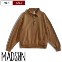 【定価26,400円(税込)】MADSON マッドソン リラクシーな大人のラグジュアリーカジュアルを演出する!ライトな着心地の 襟付き スウェットトレーナー プルオーバー 長袖 スウェット地ポロシャツ ポロトレーナー ブラウン 31040064 XS S M L XL イタリア製 メンズ マドソン