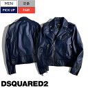 ディースクエアード 【定価418,000円(税込)】DSQUARED2 ディースクエアード 　自然と周囲と差をつける！芳醇な色香が溢れ出すディースクエアードのライダースライダースレザージャケット ブルゾン ダブル シープスキン ラム 羊革 長袖 S74AM1329 ネイビー メンズ ml5　レザーブルゾン