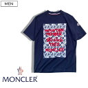 モンクレール トップス メンズ 【定価56,100円(税込)】MONCLER モンクレール 　大人のラグジュアリーカジュアルを演出する！立体メッセージロゴ刺繍入りクルーネックTシャツ 半袖　アイコンワッペン　トップス　ネイビー　国内正規品/モンクレールジャパン 　H20918D000048390T メンズ